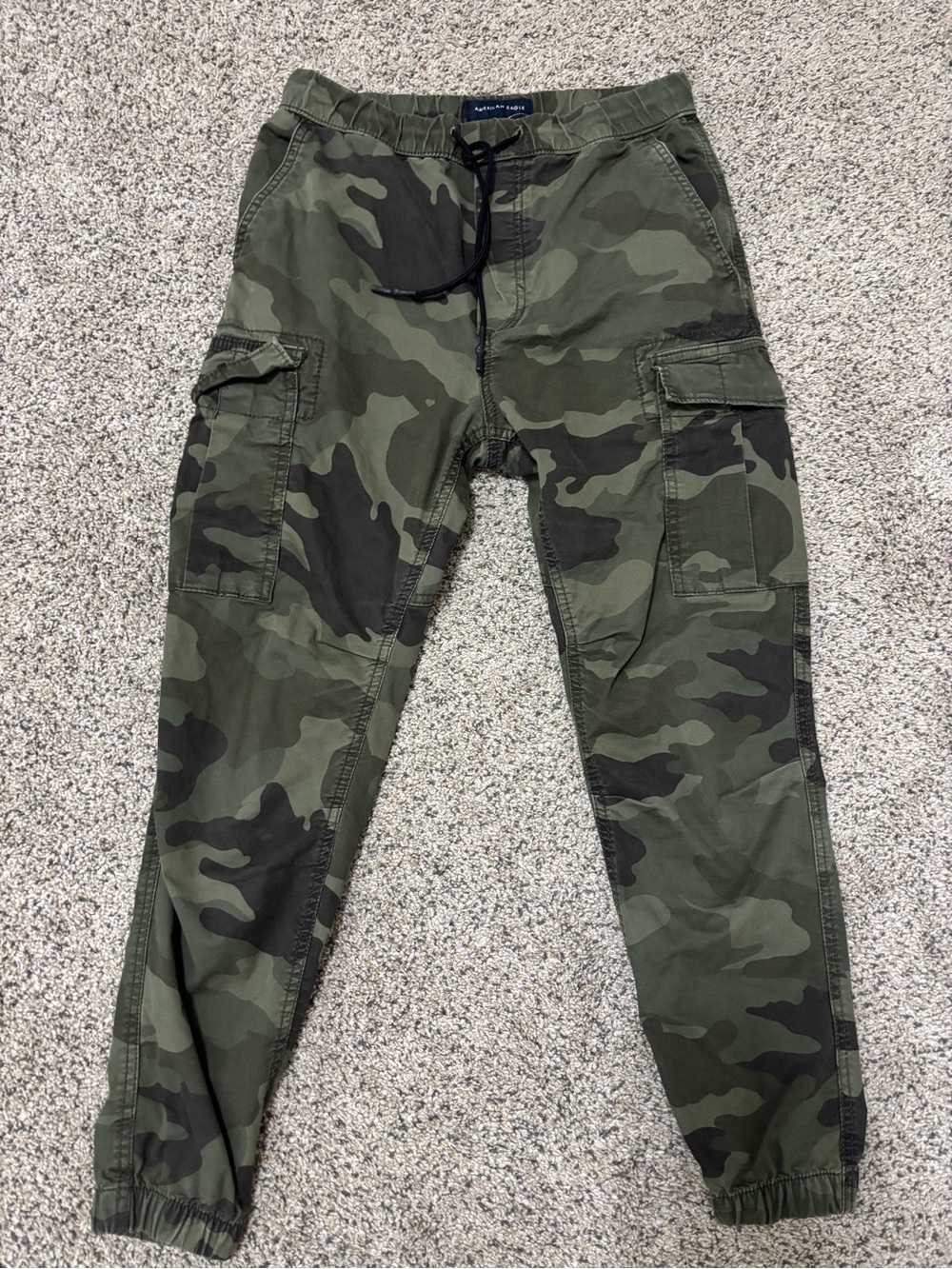 American Eagle Pants Women XS Green Camo cargo jogger Next Level Flex Drawstring